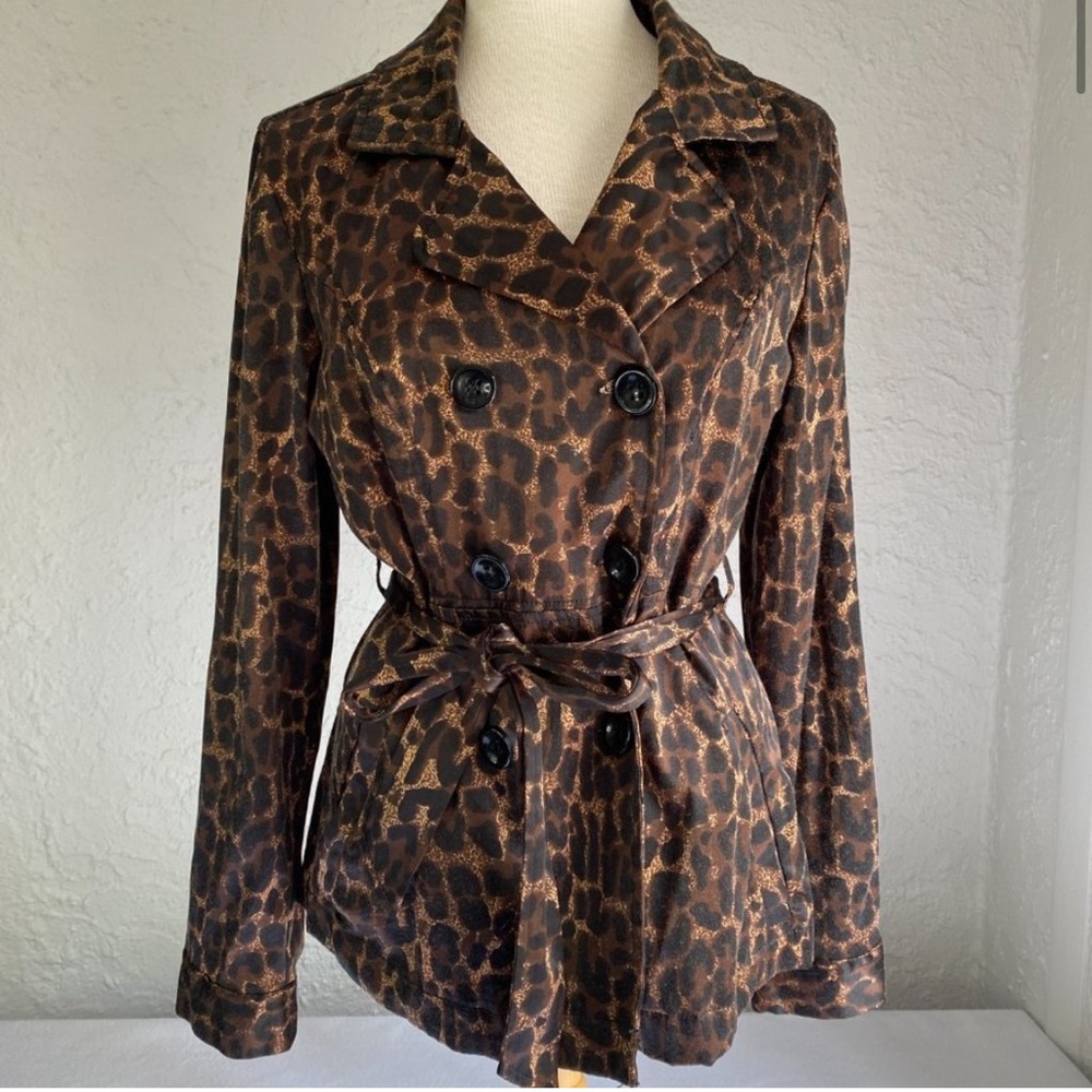 Leopard Print Trench Coat